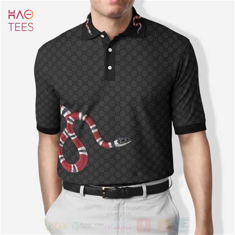 gucci polo snake black|Gucci Polo Shirts for Men .